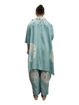 Ruim Shirt A-lijn batikprint mintgroen