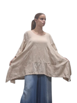 lange beige tuniek 100% katoen