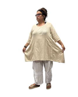 lange beige tuniek 100% katoen