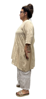 lange beige tuniek 100% katoen