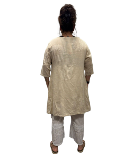lange beige tuniek 100% katoen