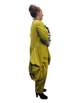 Aparte-ballonjurk/tuniek-olijfgroen