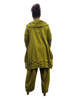 Lange ballon tuniek/jurk a-lijn groen