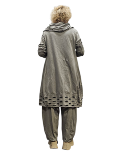 Lange ballon tuniek/jurk greige