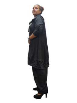 Lange ballon tuniek/jurk zwart 