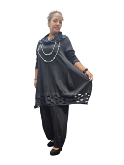 Lange ballon tuniek/jurk zwart 