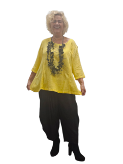 Shirt 100% cotton-geel-A-lijn