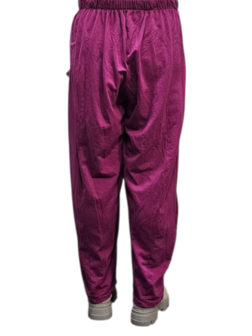 Wijde broek paars met leuke inknipsels 100% cotton