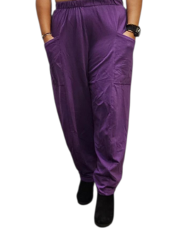 Wijde broek purple 100% cotton