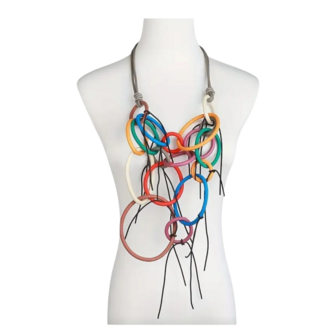Rubberen ketting zwart met kleurige details