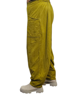 Wijde broek groen 100% cotton