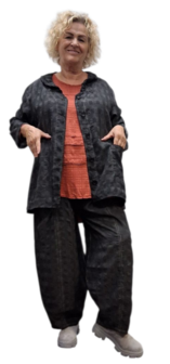 Leuk blouse - jasje zwart-stonewashed