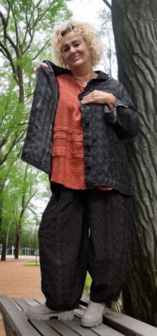 Leuk blouse - jasje zwart-stonewashed