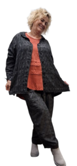 Leuk blouse - jasje zwart-stonewashed