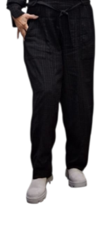 soepel vallende broek met centuur zwart 