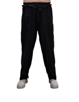soepel vallende broek met centuur zwart 