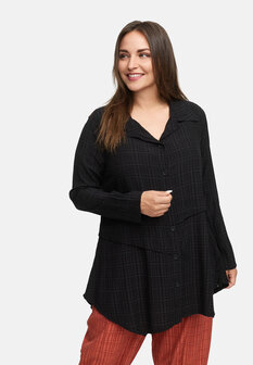 Kekoo soepel vallende aparte blouse zwart