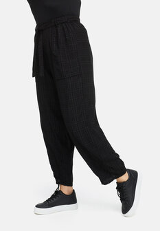 soepel vallende broek met centuur zwart 