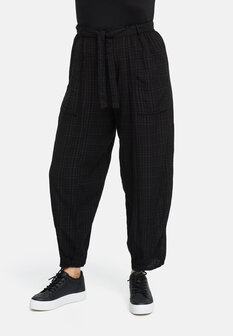 soepel vallende broek met centuur zwart 
