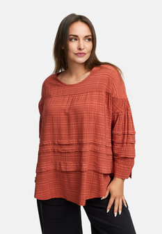 Soepel vallende vrouwelijk Ibiza shirt terra