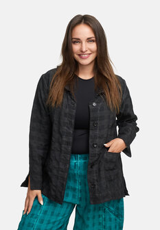 Leuk blouse - jasje zwart-stonewashed