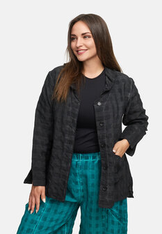 Leuk blouse - jasje zwart-stonewashed