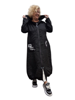 Aparte jas Zwart met capuchon