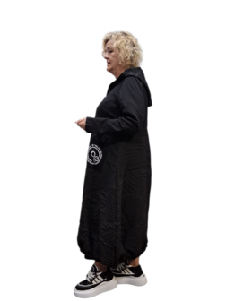 Aparte jas Zwart met capuchon