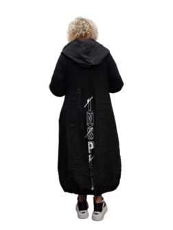Aparte jas Zwart met capuchon