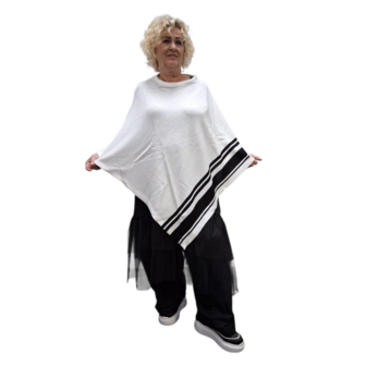 Poncho Warmy Streep winterwit