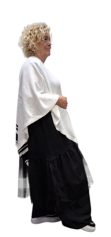 Poncho Warmy Streep winterwit