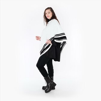 Poncho Warmy Streep winterwit