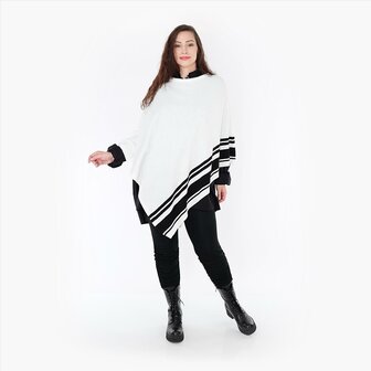 Poncho Warmy Streep winterwit