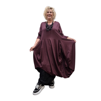 Aparte-ballonjurk/tuniek-aubergine