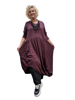 Aparte-ballonjurk/tuniek-aubergine