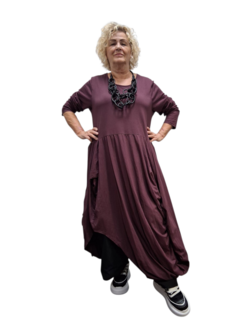Aparte-ballonjurk/tuniek-aubergine