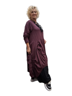 Aparte-ballonjurk/tuniek-aubergine