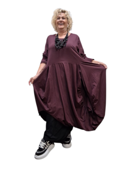 Aparte-ballonjurk/tuniek-aubergine