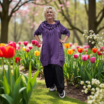Lange ballon tuniek/jurk a-lijn purple aparte zoom