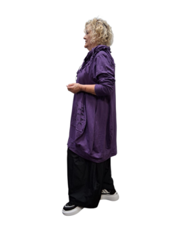 Lange ballon tuniek/jurk a-lijn purple aparte zoom
