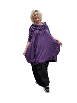 Lange ballon tuniek/jurk a-lijn purple aparte zoom