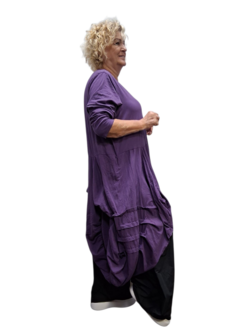 Lange ballon tuniek/jurk a-lijn purple aparte zoom