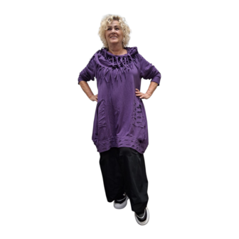 Lange ballon tuniek/jurk a-lijn purple aparte zoom