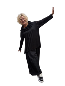 Ruim vallend shirt Prima zwart