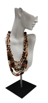 Houten rode kralen ketting 