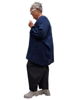 Ruim vallende tuniek donkerblauw