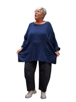 Ruim vallende tuniek donkerblauw
