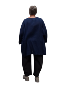 Ruim vallende tuniek donkerblauw