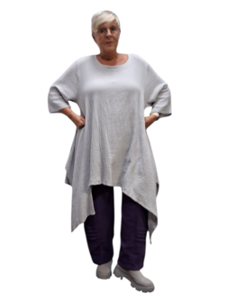 Tuniek asymmetrisch grijs mousseline stof