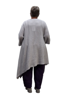Tuniek asymmetrisch grijs mousseline stof